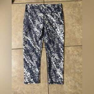 Fabletics charcoal and White Splatter Leggings